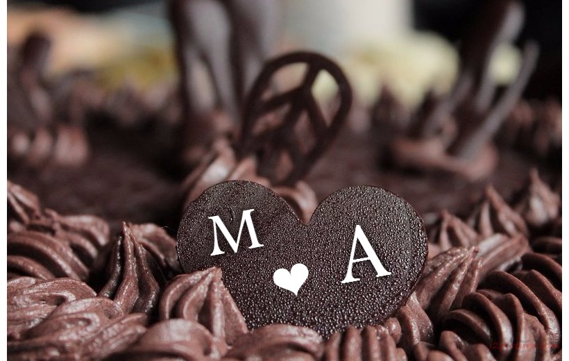Your Lover's Name On The Heart Of Chocolate Cake Postcard