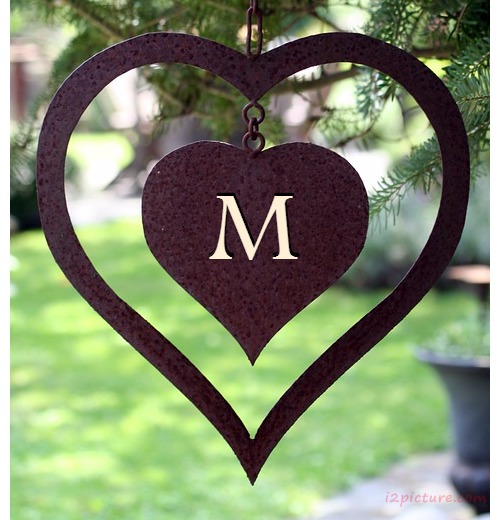 Your Lover's Name On The Heart Of Metal 0000 Postcard