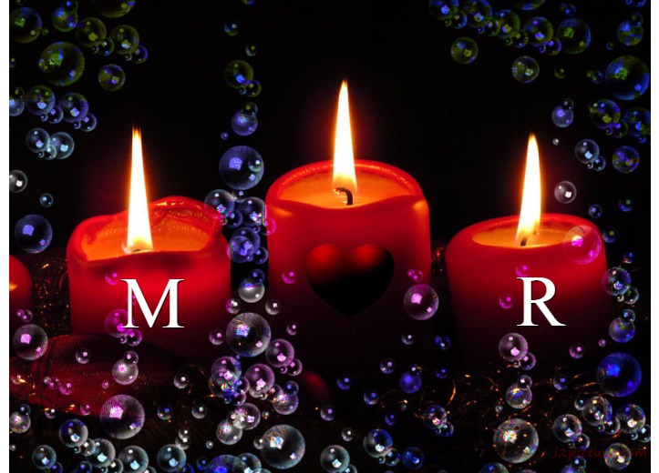 Your Name And Your Lover On A Red Candles And Bubbles Postcard