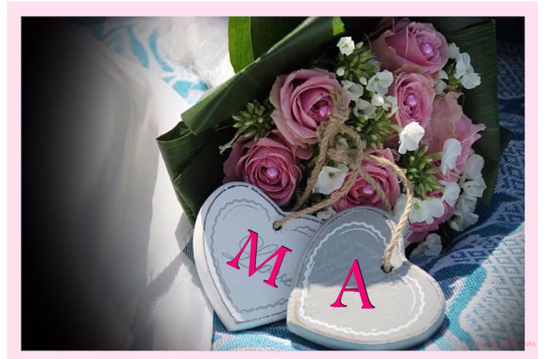 Your Name And Your Lover On The Side Of Hearts And Flowers In Pink Postcard