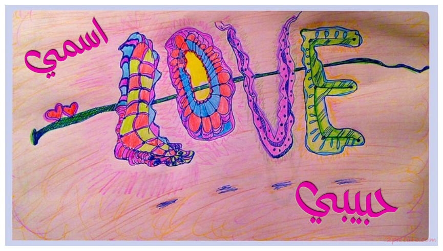 Your Lover's Name On The Word Love Decorated Postcard