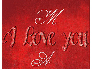 Your name and your lover on the word love and red background 32
