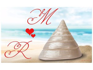 Your name and your lover on the shells on the beach