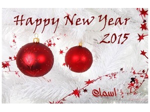 New Year congratulations with colorful balls