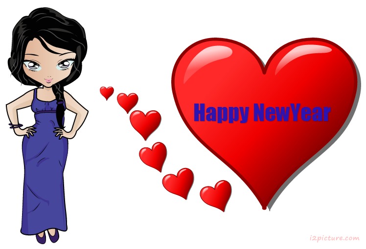 Happy New Year Blue Postcard