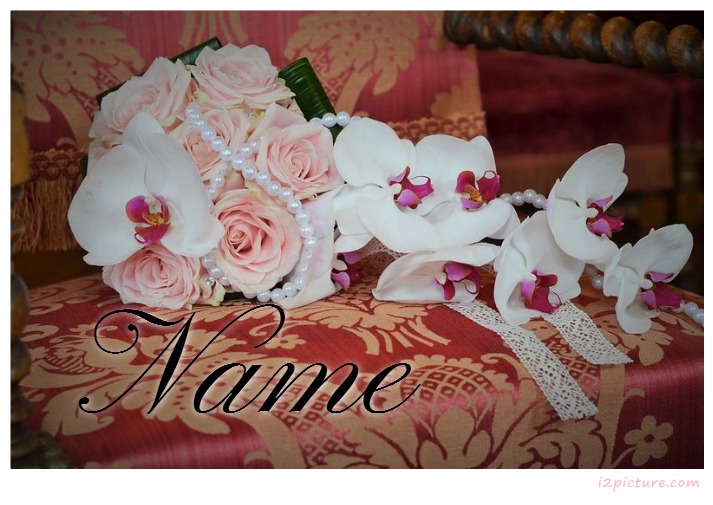 Your Name And Your Lover On A Bouquet Of Flowers Postcard