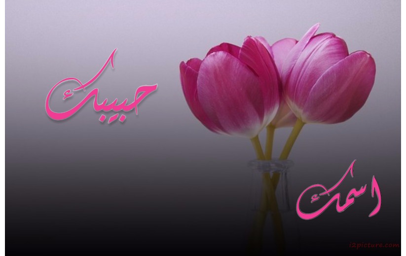 Your Name And The Name Of Your Lover With Pink Flowers Postcard