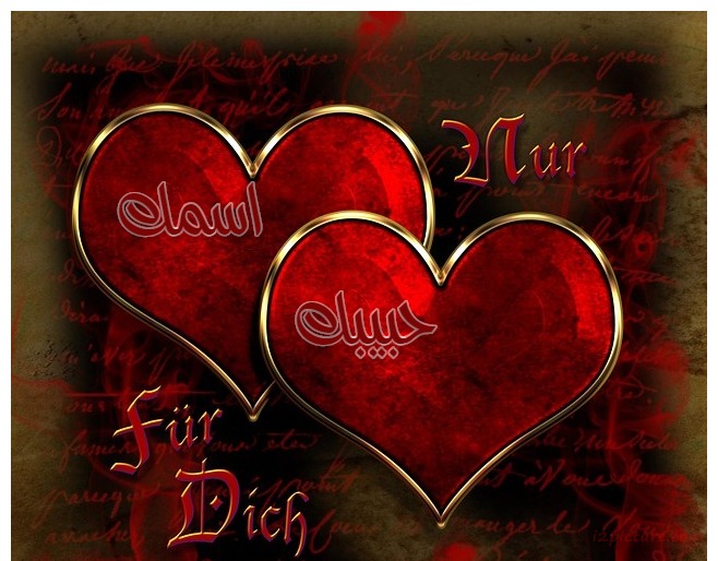 Red Hearts With Symbols Postcard