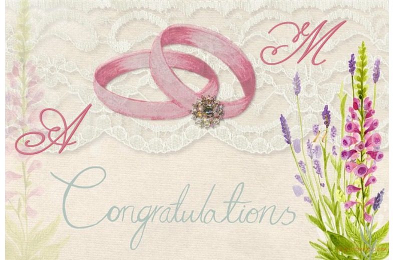 Congratulations To Bride And Groom On The Greeting Card Postcard