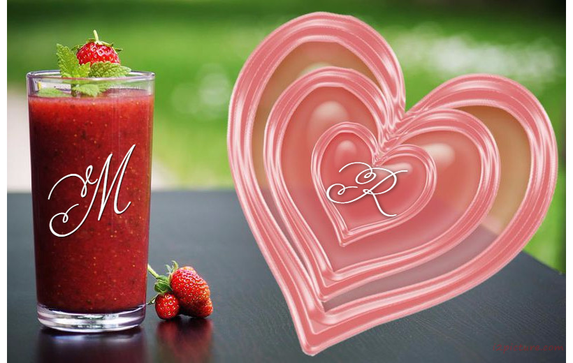 Your Lover's Name On The Heart And A Cup Of Juice Postcard