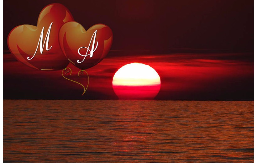 Your Lover's Name On The Sunset And Balloons Postcard