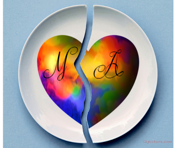 Your Name On A Colorful Heart On A Plate Postcard
