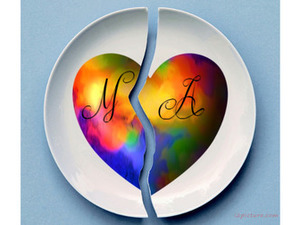 Your name on a colorful heart on a plate