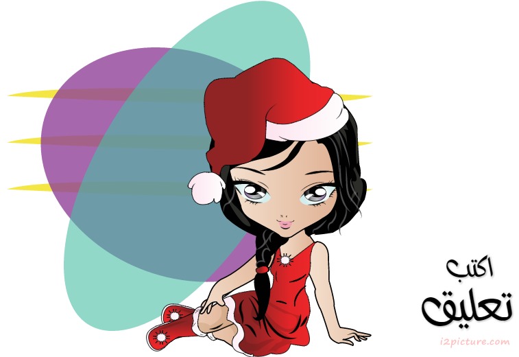 Manga Girl   Santa Claus   Background Purple And Blue Postcard