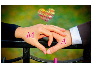 Your lover's name on the hand of a woman and a man