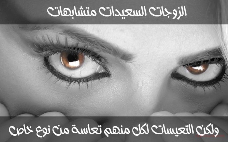  حكم و خواطر - الزوجات السعيدات متشابهات ولكن التعيسات لكل منهم تعاسة من نوع خاص