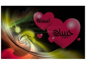 Hearts on a black background