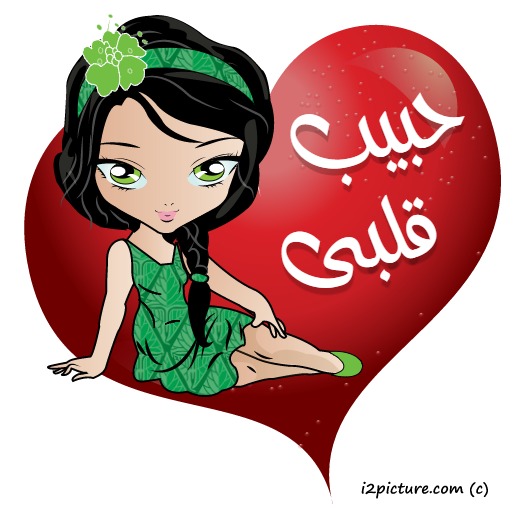 Write Name On Heart حبيب  قلبى Postcard