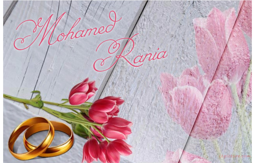 Your Lover's Name On The Flowers And Marriage Rings Postcard