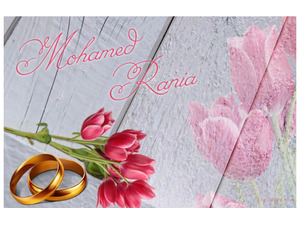 Your lover's name on the flowers and marriage rings
