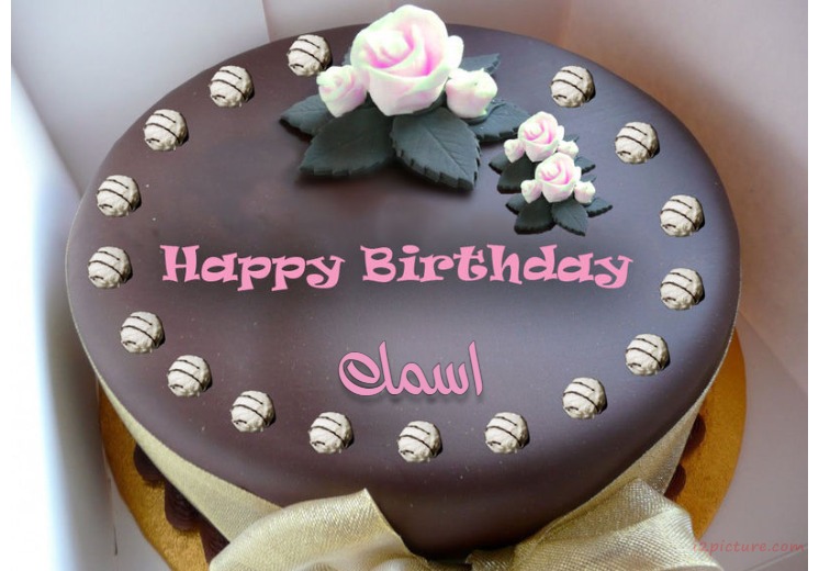 Birthday Cake With Flowers Chocolate 3 Postcard