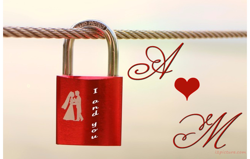 Your Name And Your Lover On Red Lock Postcard