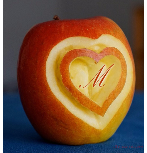 Your Lover's Name On The Heart Of An Apple Postcard