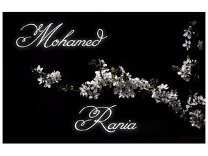 Type the name of your lover on a white flowers black background